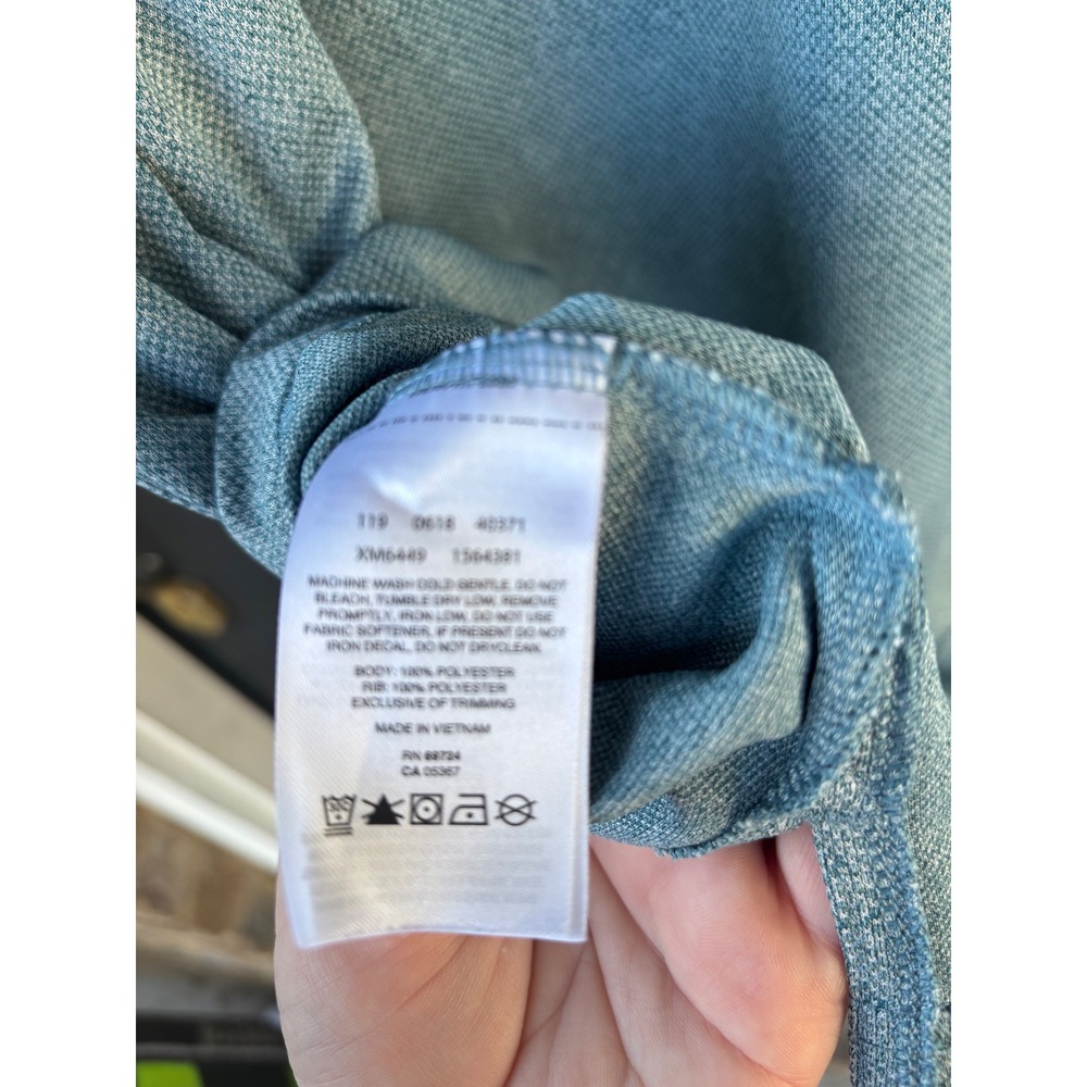 Columbia Mens Omni-Shade Polo Shirt Blue Green Textured Short Sleeve XM6449 L - Picture 6 of 6